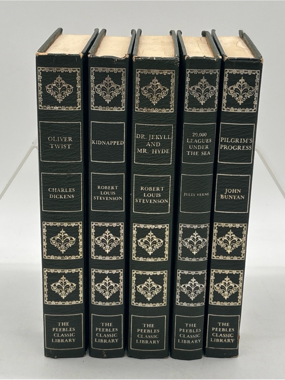 Lot of 5 PEEBLES CLASSIC LIBRARY (Dickens, Bunyan, Stevenson x 2, Verne)